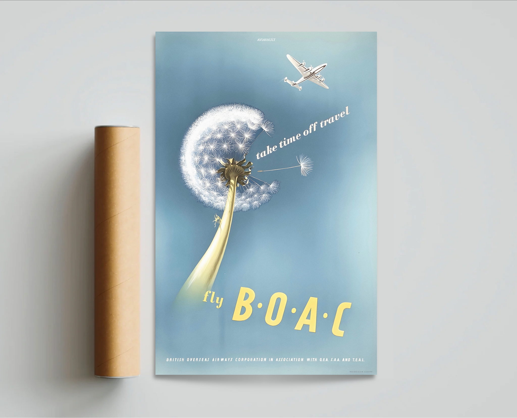"BOAC Dandelion" Vintage Advertisement Poster