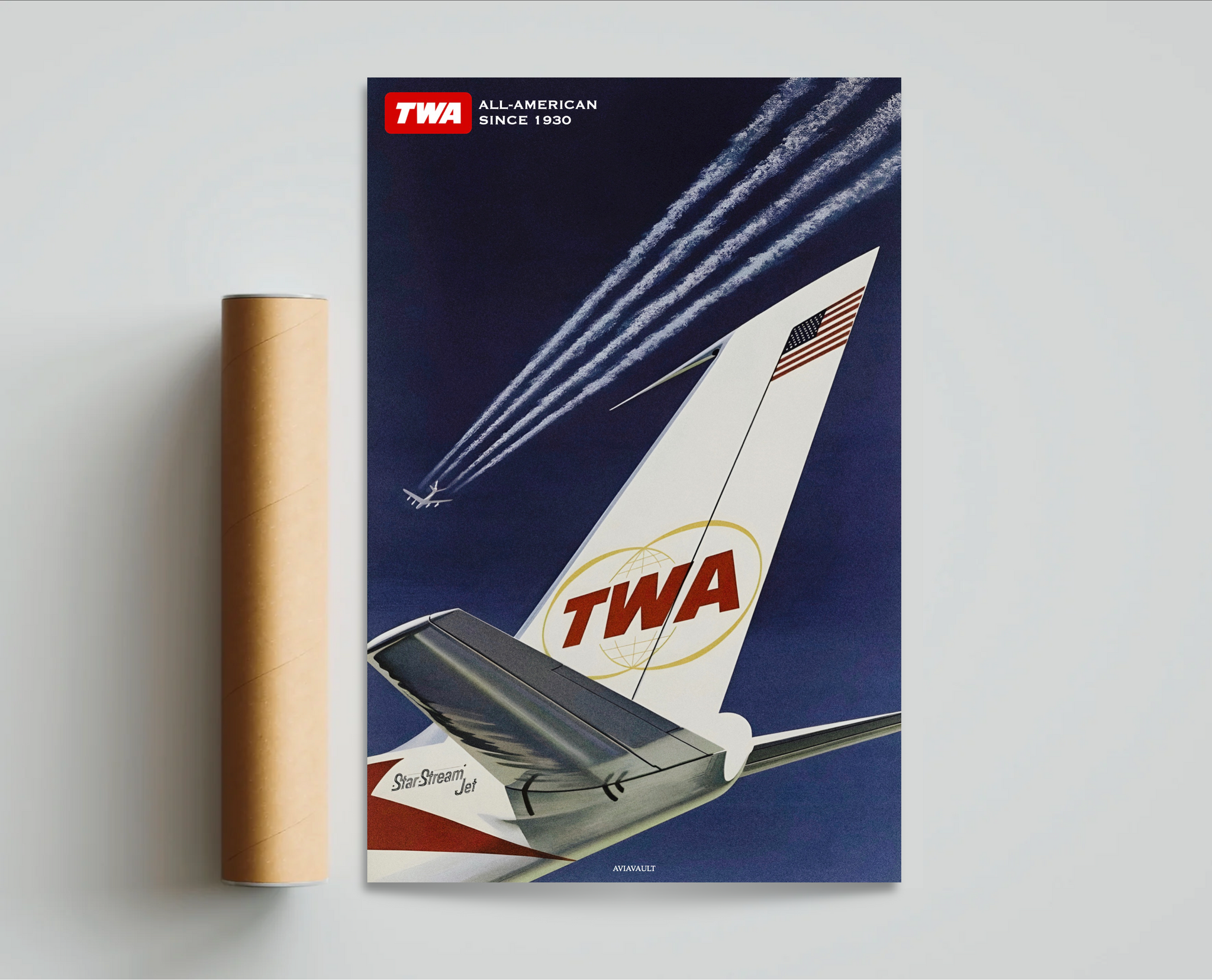 "All-American TWA" Vintage Advertisement Poster