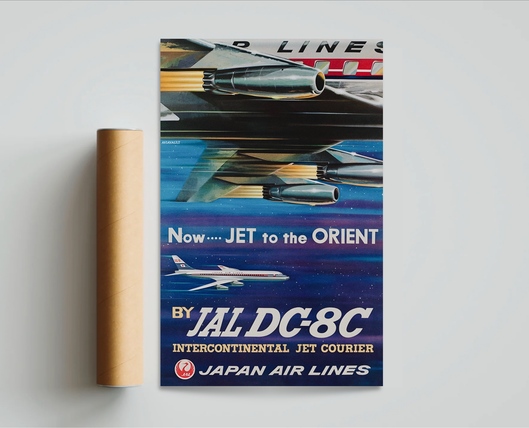 "Jet to the Orient" Vintage Advertisement Poster