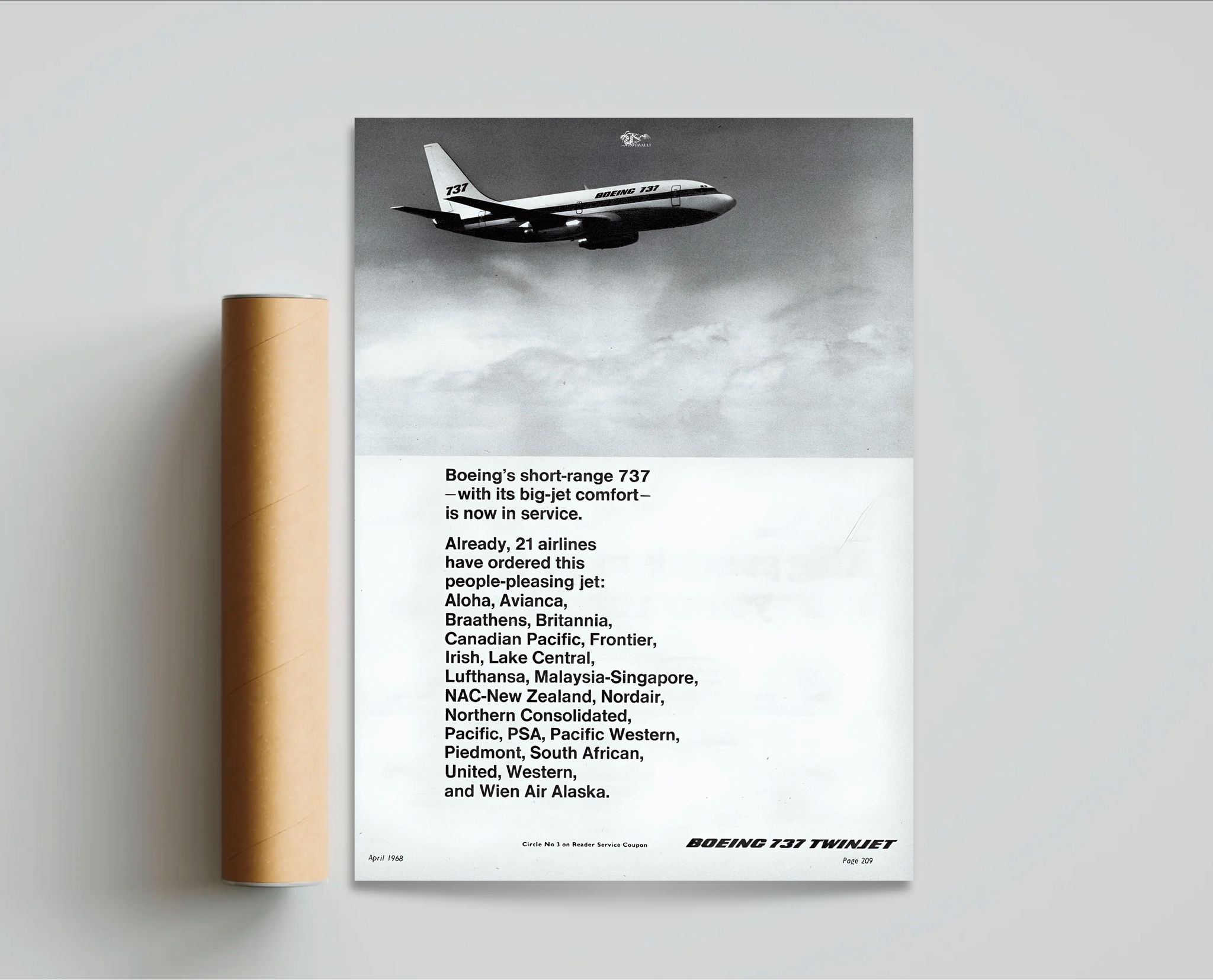 "Boeing 737" Vintage Magazine-Scan Poster